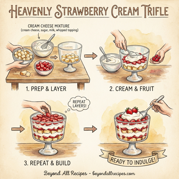 Heavenly Strawberry Cream Trifle instructions