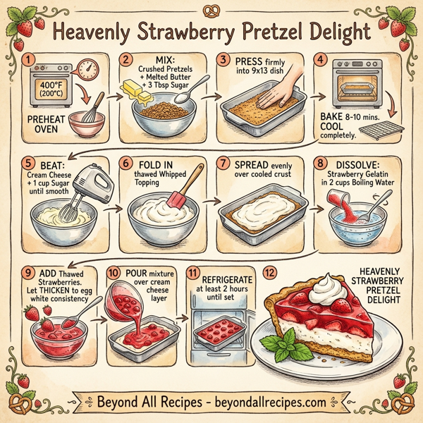 Heavenly Strawberry Pretzel Delight instructions