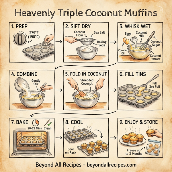 Heavenly Triple Coconut Muffins (Gluten Free & Wholesome) instructions