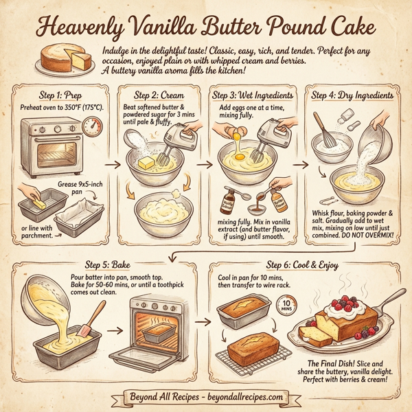 Heavenly Vanilla Butter Pound Cake instructions