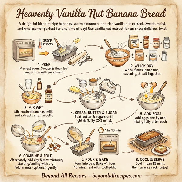 Heavenly Vanilla Nut Banana Bread instructions