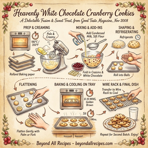 Heavenly White Chocolate Cranberry Cookies instructions