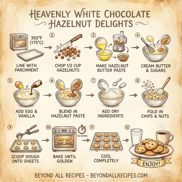 Heavenly White Chocolate Hazelnut Delights instructions