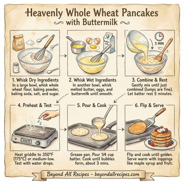 Heavenly Whole Wheat Pancakes with Buttermilk instructions