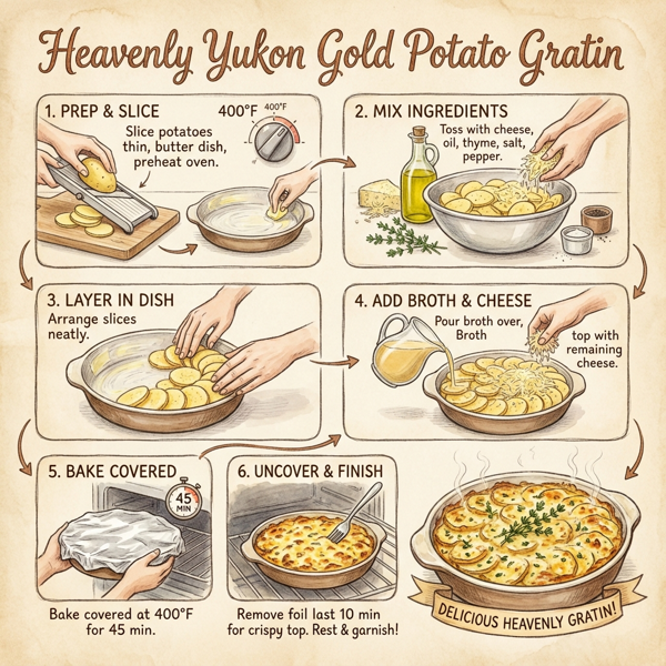 Heavenly Yukon Gold Potato Gratin instructions