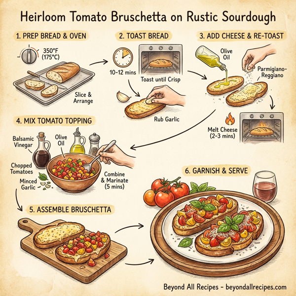 Heirloom Tomato Bruschetta on Rustic Sourdough instructions