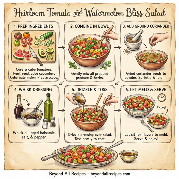 Heirloom Tomato and Watermelon Bliss Salad instructions