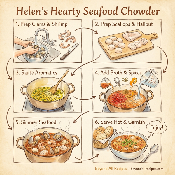 Helen's Hearty Seafood Chowder instructions