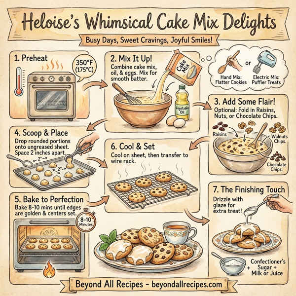 Heloise's Whimsical Cake Mix Delights instructions