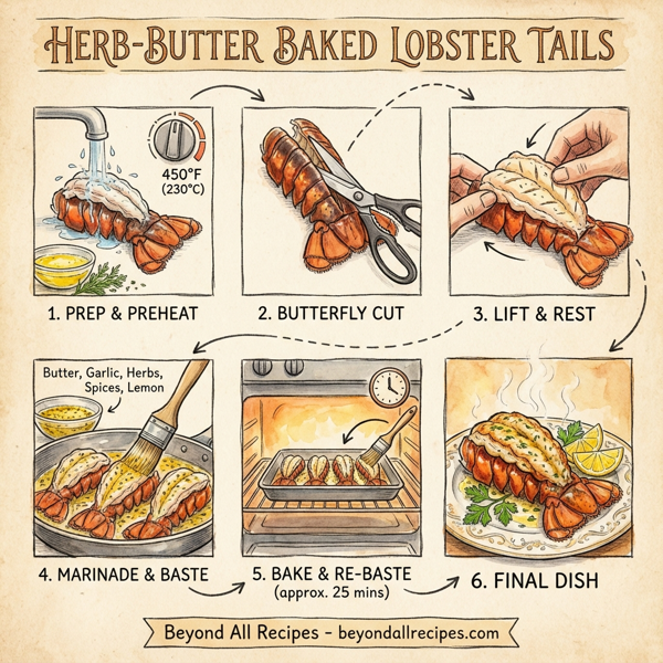 Herb-Butter Baked Lobster Tails instructions