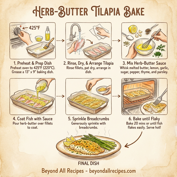 Herb-Butter Tilapia Bake instructions