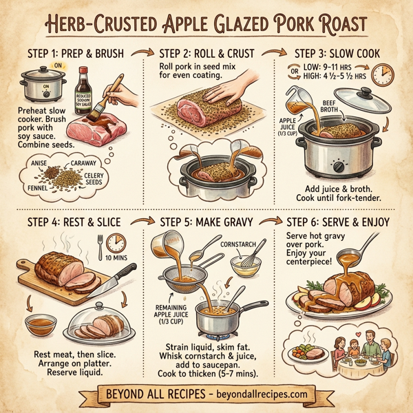 Herb-Crusted Apple Glazed Pork Roast instructions