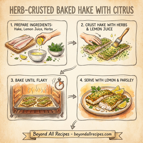 Herb-Crusted Baked Hake with Citrus instructions