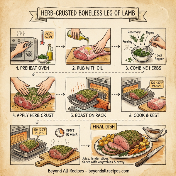Herb-Crusted Boneless Leg of Lamb instructions