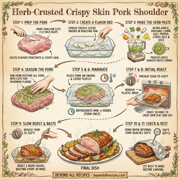 Herb-Crusted Crispy Skin Pork Shoulder instructions