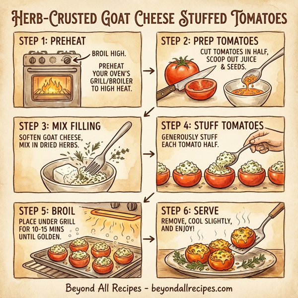 Herb-Crusted Goat Cheese Stuffed Tomatoes instructions
