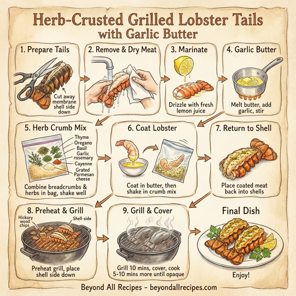 Herb-Crusted Grilled Lobster Tails with Garlic Butter instructions