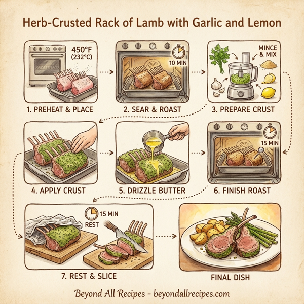 Herb-Crusted Rack of Lamb with Garlic and Lemon instructions