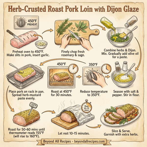 Herb-Crusted Roast Pork Loin with Dijon Glaze instructions