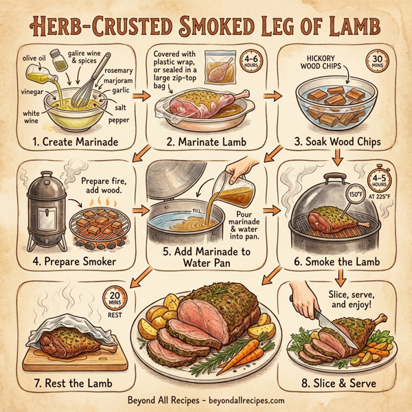 Herb-Crusted Smoked Leg of Lamb instructions