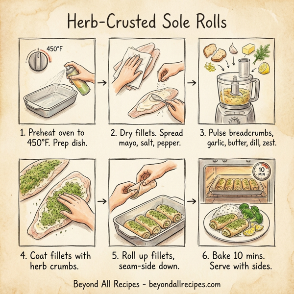 Herb-Crusted Sole Rolls instructions