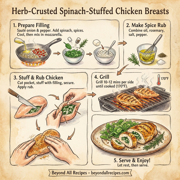 Herb-Crusted Spinach-Stuffed Chicken Breasts instructions