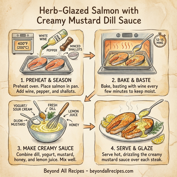 Herb-Glazed Salmon with Creamy Mustard Dill Sauce instructions