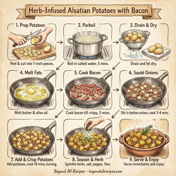 Herb-Infused Alsatian Potatoes with Bacon instructions