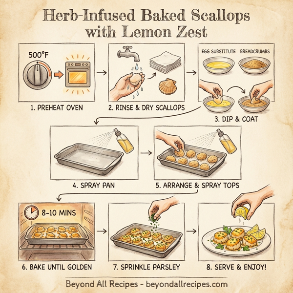 Herb-Infused Baked Scallops with Lemon Zest instructions