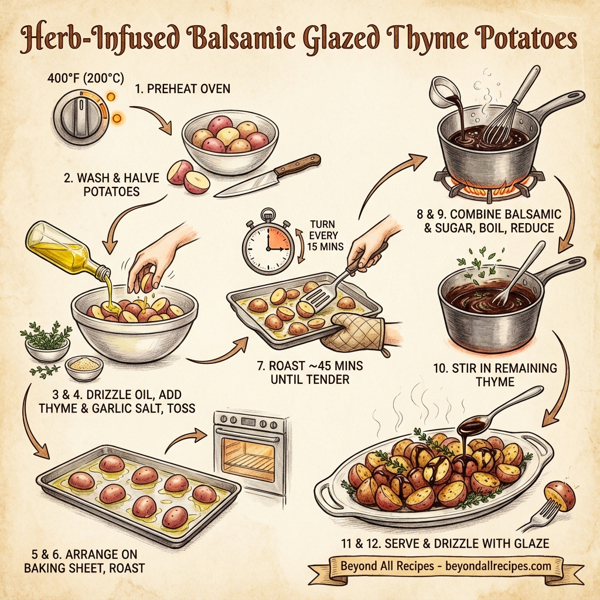 Herb-Infused Balsamic Glazed Thyme Potatoes instructions
