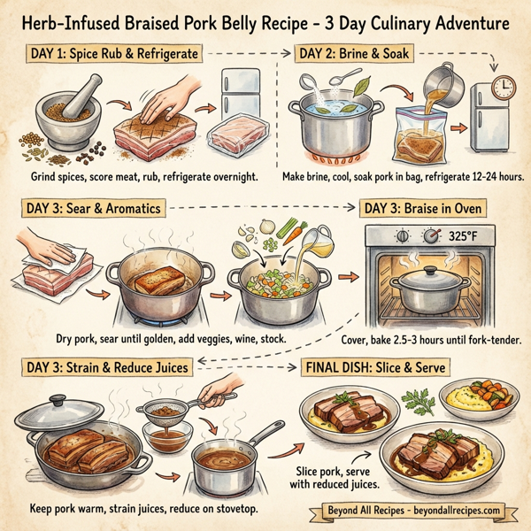 Herb-Infused Braised Pork Belly instructions