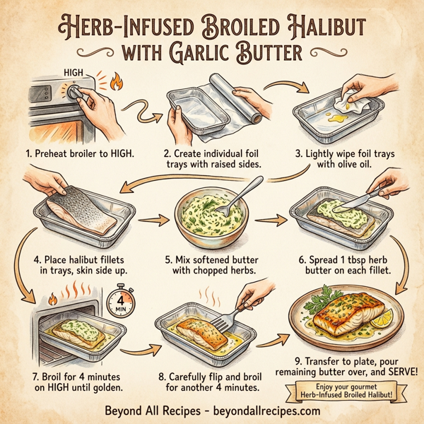 Herb-Infused Broiled Halibut with Garlic Butter instructions