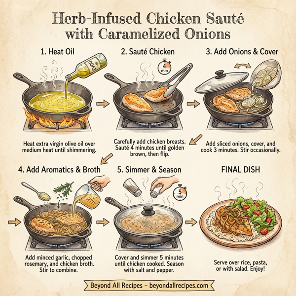Herb-Infused Chicken Sauté with Caramelized Onions instructions