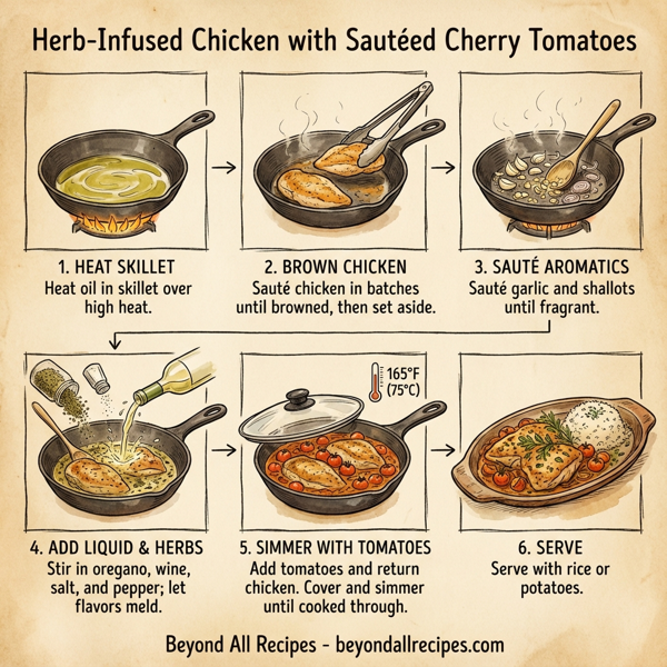 Herb-Infused Chicken with Sautéed Cherry Tomatoes instructions