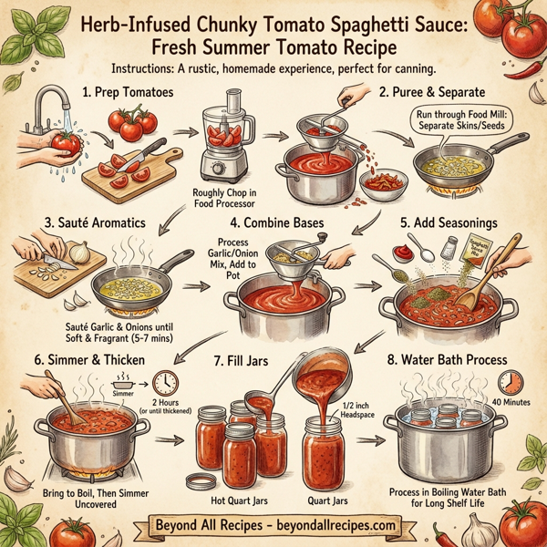 Herb-Infused Chunky Tomato Spaghetti Sauce instructions