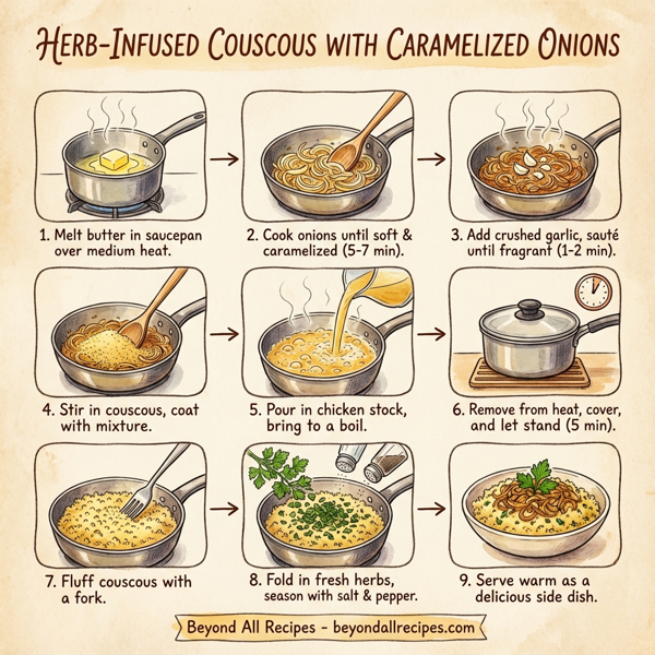 Herb-Infused Couscous with Caramelized Onions instructions