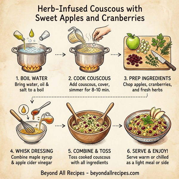 Herb-Infused Couscous with Sweet Apples and Cranberries instructions