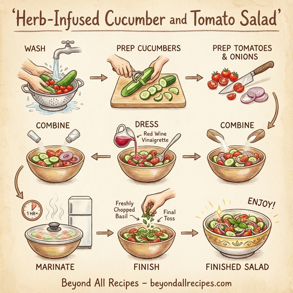 Herb-Infused Cucumber and Tomato Salad instructions