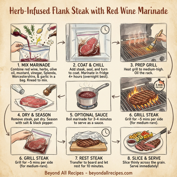 Herb-Infused Flank Steak with Red Wine Marinade instructions