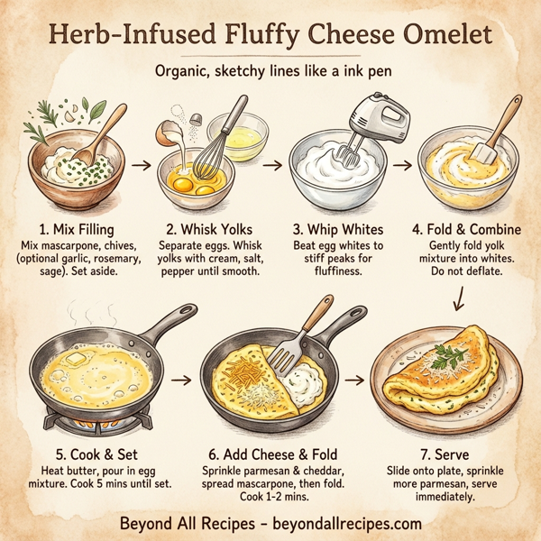 Herb-Infused Fluffy Cheese Omelet instructions