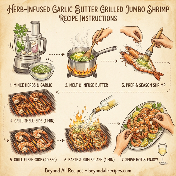 Herb-Infused Garlic Butter Grilled Jumbo Shrimp instructions
