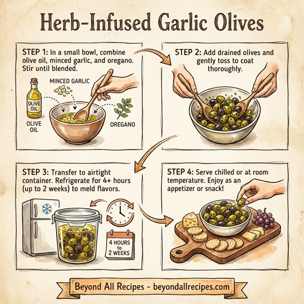 Herb-Infused Garlic Olives instructions