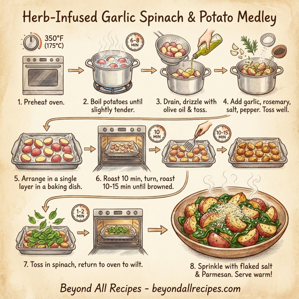 Herb-Infused Garlic Spinach & Potato Medley instructions
