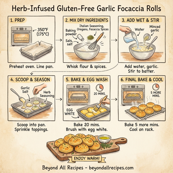 Herb-Infused Gluten-Free Garlic Focaccia Rolls instructions