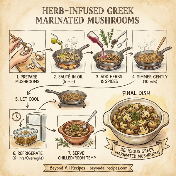 Herb-Infused Greek Marinated Mushrooms instructions