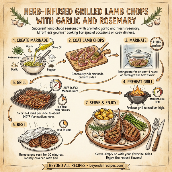 Herb-Infused Grilled Lamb Chops with Garlic and Rosemary instructions