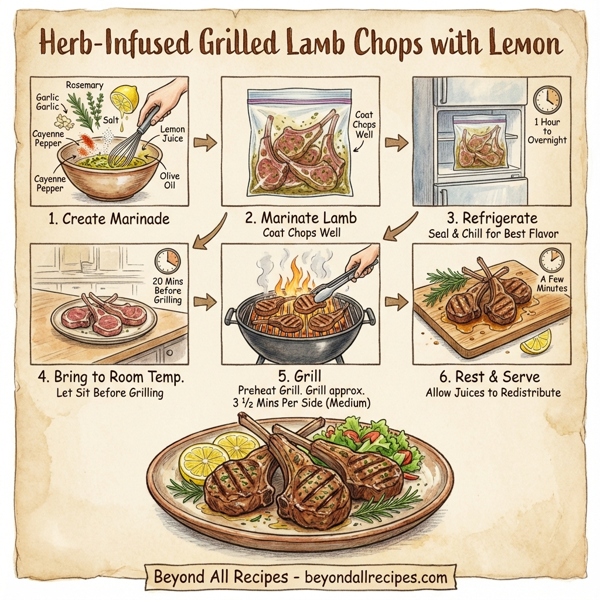 Herb-Infused Grilled Lamb Chops with Lemon instructions