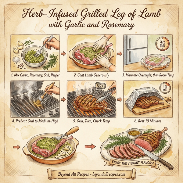 Herb-Infused Grilled Leg of Lamb with Garlic and Rosemary instructions
