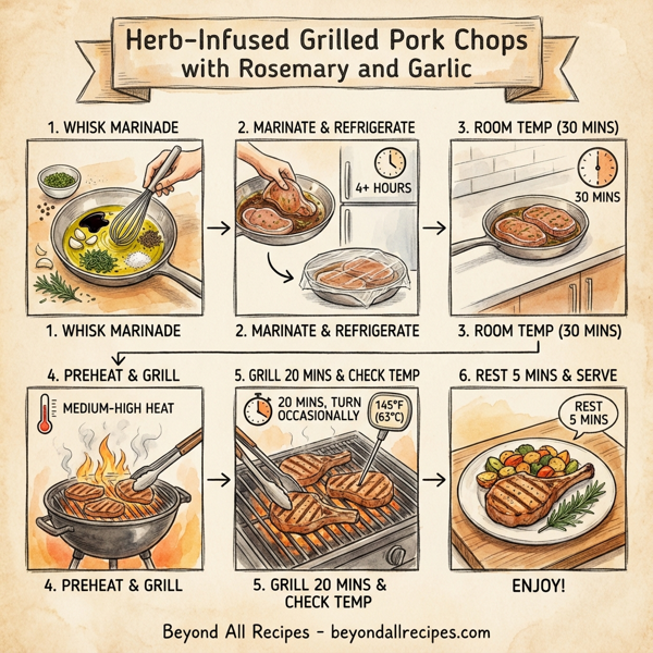 Herb-Infused Grilled Pork Chops with Rosemary and Garlic instructions