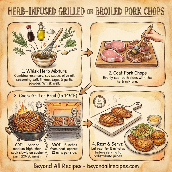 Herb-Infused Grilled or Broiled Pork Chops instructions